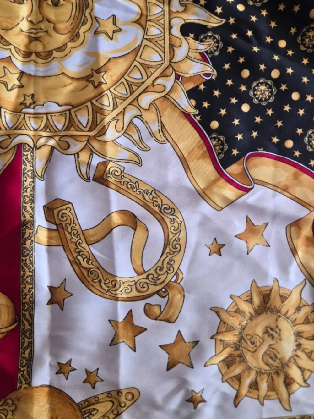 Celestial Sun Moon‎ Zodiac Satin Feel Square Scarf